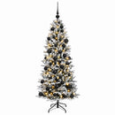 vidaXL Műkarácsonyfa gömbbel 120 cm 150 LED Meleg fehér PVC és PE
