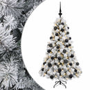vidaXL Műkarácsonyfa gömbbel 150 cm 150 LED Meleg fehér PVC és fém