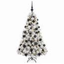 vidaXL Műkarácsonyfa gömbbel 150 cm 150 LED Meleg fehér PVC és fém