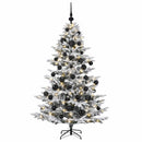 vidaXL Műkarácsonyfa gömbbel 150 cm 150 LED Meleg fehér PE és PVC