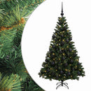 vidaXL Műfenyő gömbökkel 150 cm 150 LED Meleg fehér PVC és fém Zöld