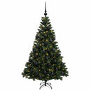 vidaXL Műfenyő gömbökkel 150 cm 150 LED Meleg fehér PVC és fém Zöld