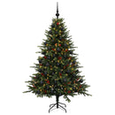 vidaXL Műkarácsonyfa gömbbel 120 cm 150 LED Meleg fehér PVC és fém