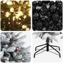 vidaXL Műkarácsonyfa gömbbel 120 cm 150 LED Meleg fehér PVC és fém