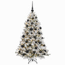 vidaXL Műfenyő gömbökkel 150 cm 150 LED Meleg fehér PVC és fém