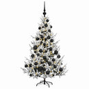 vidaXL Műkarácsonyfa gömbbel 120 cm 150 LED Meleg fehér PVC és fém
