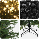 vidaXL Műkarácsonyfa gömbbel 120 cm 150 LED Meleg fehér PVC és fém