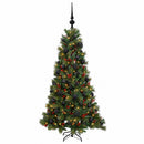 vidaXL Műkarácsonyfa gömbbel 150 cm 150 LED Meleg fehér PVC és fém