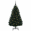 vidaXL Sötétzöld műfenyő gömbökkel 120 cm 150 LED Meleg fehér