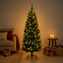 vidaXL Műfenyő gömbökkel 150 cm 150 LED Meleg fehér PE és PVC Green