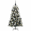 vidaXL Mű zsanéros karácsonyfa gömbökkel 150 cm 150 LED Meleg fehér