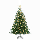 vidaXL Műkarácsonyfa gömbbel 120 cm 150 LED Meleg fehér PVC és Acél