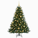 vidaXL Műkarácsonyfa gömbbel 120 cm 150 LED Meleg fehér PVC és fém
