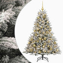 vidaXL Műkarácsonyfa gömbbel 120 cm 150 LED Meleg fehér PVC és fém