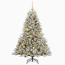 vidaXL Műkarácsonyfa gömbbel 150 cm 150 LED Meleg fehér PVC és fém