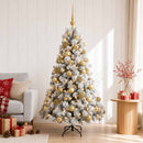 vidaXL Műkarácsonyfa gömbbel 120 cm 150 LED Meleg fehér PVC és fém