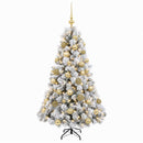 vidaXL Műkarácsonyfa gömbbel 150 cm 150 LED Meleg fehér PVC és fém