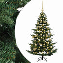 vidaXL Műkarácsonyfa gömbbel 150 cm 150 LED Meleg fehér PE és PVC Zöld