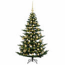 vidaXL Műkarácsonyfa gömbbel 150 cm 150 LED Meleg fehér PE és PVC Zöld