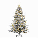 vidaXL Műkarácsonyfa gömbbel 120 cm 150 LED Meleg fehér PE és PVC
