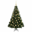 vidaXL Műfenyő gömbökkel 120 cm 150 LED Meleg fehér PVC és fém Zöld