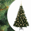 vidaXL Műfenyő gömbökkel 150 cm 150 LED Meleg fehér PVC és fém Zöld
