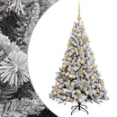 vidaXL Műfenyő gömbökkel 120 cm 150 LED Meleg fehér PVC és fém