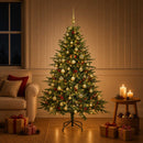 vidaXL Műkarácsonyfa gömbbel 120 cm 150 LED Meleg fehér PVC és fém
