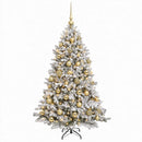 vidaXL Műkarácsonyfa gömbbel 150 cm 150 LED Meleg fehér PVC és fém