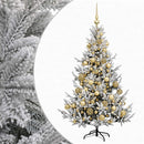 vidaXL Műkarácsonyfa gömbbel 120 cm 150 LED Meleg fehér PVC és fém