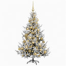 vidaXL Műkarácsonyfa gömbbel 150 cm 150 LED Meleg fehér PVC és fém