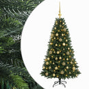vidaXL Műfenyő gömbökkel 120 cm 150 LED Meleg fehér PVC és fém Zöld