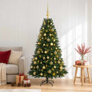 vidaXL Műfenyő gömbökkel 120 cm 150 LED Meleg fehér PVC és fém Zöld
