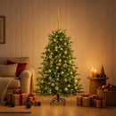 vidaXL Műkarácsonyfa gömbbel 150 cm 150 LED Meleg fehér PVC és fém