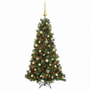 vidaXL Műkarácsonyfa gömbbel 150 cm 150 LED Meleg fehér PVC és fém