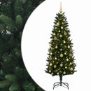 vidaXL Műfenyő gömbökkel 150 cm 150 LED Meleg fehér PE és PVC Green