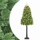vidaXL Mű zsanéros karácsonyfa gömbökkel 150 cm 150 LED Meleg fehér