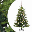 vidaXL Műfenyő gömbökkel 120 cm 150 LED Meleg fehér PVC és fém Zöld
