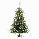 vidaXL Műfenyő gömbökkel 120 cm 150 LED Meleg fehér PVC és fém Zöld