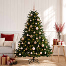 vidaXL Műkarácsonyfa gömbbel 120 cm 150 LED Meleg fehér PVC és fém