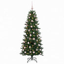 vidaXL Műkarácsonyfa gömbbel 120 cm 150 LED Meleg fehér PVC és PE Zöld