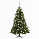 vidaXL Műkarácsonyfa gömbbel 150 cm 150 LED Meleg fehér PVC és fém