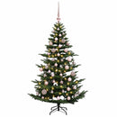 vidaXL Műkarácsonyfa gömbbel 120 cm 150 LED Meleg fehér PE és PVC Zöld