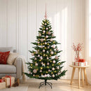 vidaXL Műkarácsonyfa gömbbel 120 cm 150 LED Meleg fehér PE és PVC Zöld