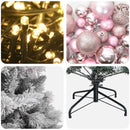 vidaXL Műkarácsonyfa gömbbel 120 cm 150 LED Meleg fehér PVC és fém