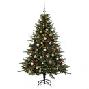 vidaXL Műkarácsonyfa gömbbel 150 cm 150 LED Meleg fehér PVC és fém