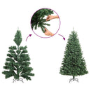 vidaXL Műkarácsonyfa gömbbel 150 cm 150 LED Meleg fehér PVC és fém