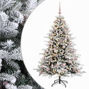 vidaXL Műkarácsonyfa gömbbel 120 cm 150 LED Meleg fehér PVC és fém