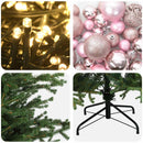 vidaXL Műkarácsonyfa gömbbel 120 cm 150 LED Meleg fehér PVC és fém