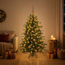 vidaXL Műkarácsonyfa gömbbel 150 cm 150 LED Meleg fehér PVC és fém